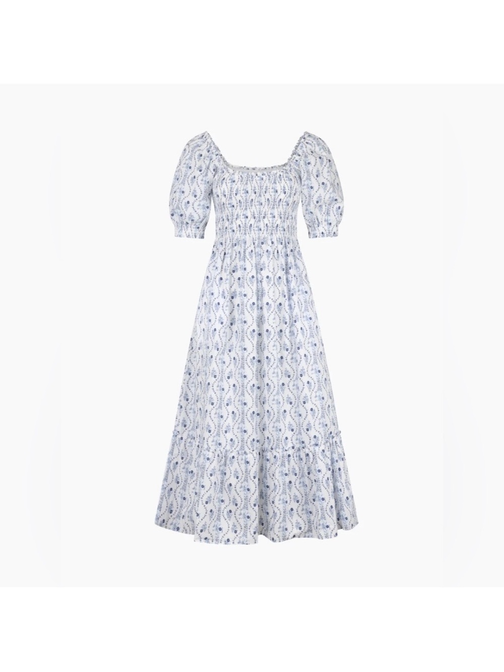 Hill House Louisa Nap Dress - Blue Vine Stripe size XS